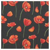 Tissu motif de pavot noir (fermé)