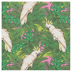 Tissu Motif de perroquet avec des palmettes