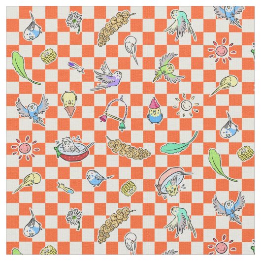 Tissu Motif de perroquet de perruche (Fermer)