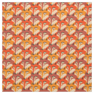 Tissu Motif de pied-de-poule de visage de Fox