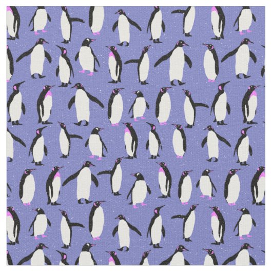 Tissu Motif de pingouin d'hiver mignon (Fermer)