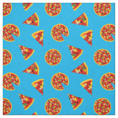 Tissu Motif de pizza sur bleu (Échantillon)