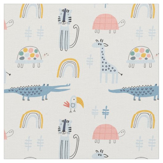 Tissu Motif de plaisir animal Doodle (Fermer)