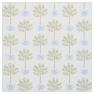 Tissu Motif de planteur de jarre de gingembre d'arbre à