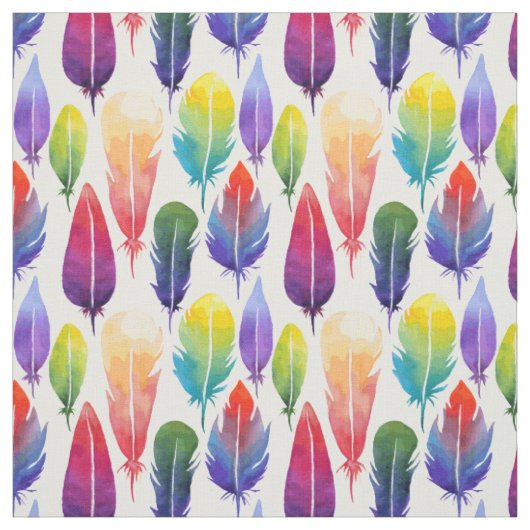 Tissu Motif de plume d'aquarelle (Échantillon)