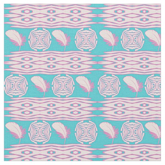 Tissu motif de plumes éthiques de style boho (Fermer)