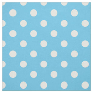 Tissu Motif de point chic de polka de bleu et de blanc