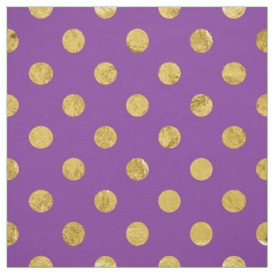 Tissu Motif de point élégant de polka de feuille d'or