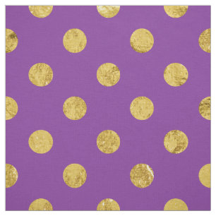 Tissu Motif de point élégant de polka de feuille d'or 