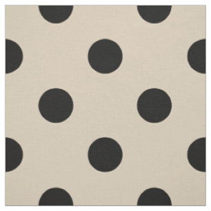 Tissu Motif de point noir de polka - Tan