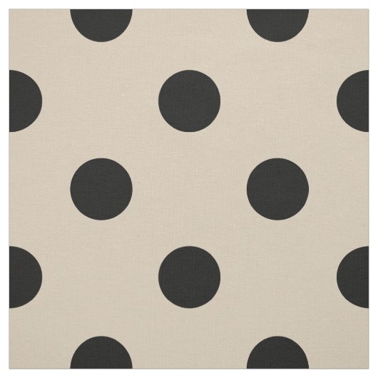 Tissu Motif de point noir de polka - Tan (Échantillon)