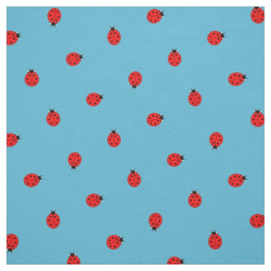 Tissu Motif de point Polka de Ladybug sur Blue (Échantillon)