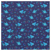 Tissu motif de poisson bleu (Détail)