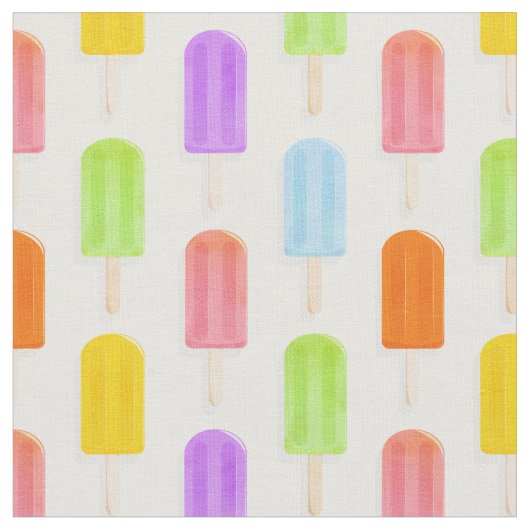 Tissu Motif de Popsicles arc-en-ciel d'été (Fermer)