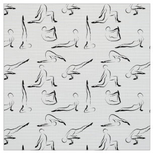 Tissu Motif de poses de yoga