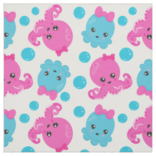 Tissu Motif de poulpe, poulpe mignonne, Animaux de mer