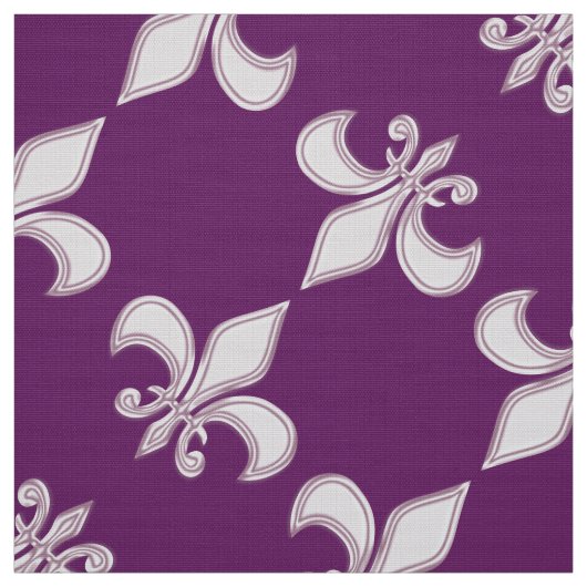 Tissu Motif de pourpre royal de Fleur de Lis (Échantillon)