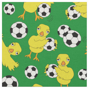 Tissu Motif de poussins de football