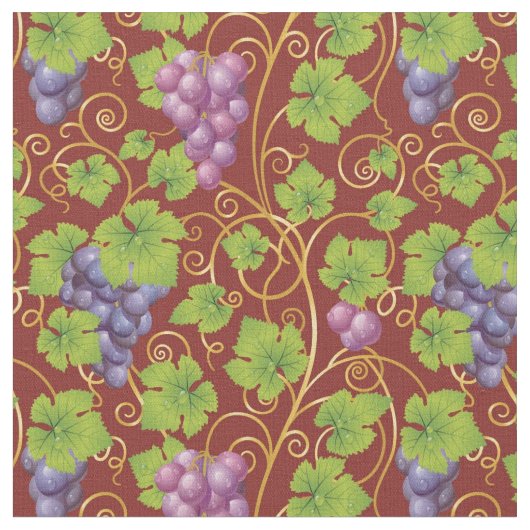 Tissu Motif de raisin (Fermer)