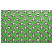 Tissu Motif de Raton Laveur Vert (Fat Quarter)