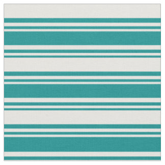 Tissu Motif de rayures de couleur cyan foncé et blanche
