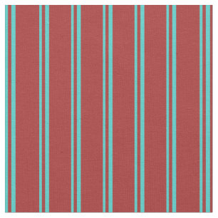 Tissu Motif de rayures turquoise et Brown