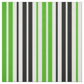 Tissu Motif de rayures vert noir blanc (Échantillon)