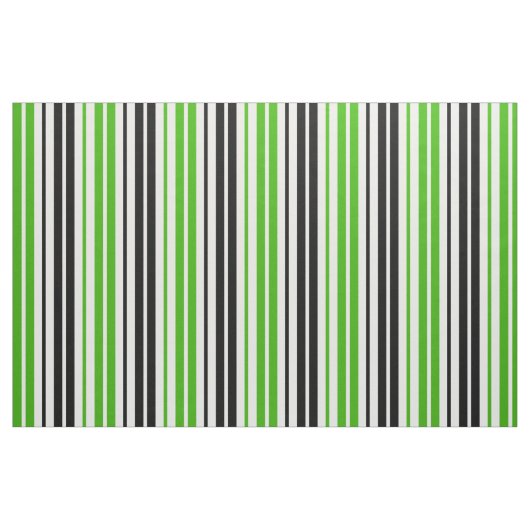 Tissu Motif de rayures vert noir blanc (Fat Quarter)