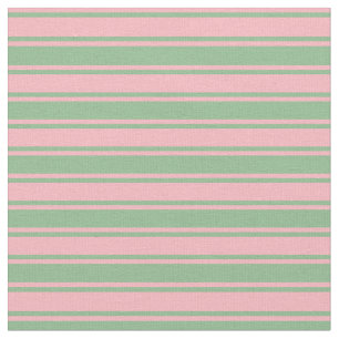 Tissu Motif de rayures vert rose clair et mer foncée
