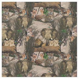 Tissu Motif de répétition de destination Safari Wildlife