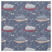 Tissu Motif de rêve de chats doux et confortable (Échantillon)