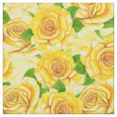 Tissu Motif de rose d'aquarelle jaune (Fermer)
