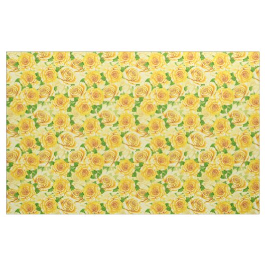 Tissu Motif de rose d'aquarelle jaune (Fat Quarter)