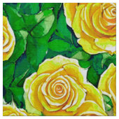 Tissu Motif de Rose d'aquarelle jaune (Fermer)