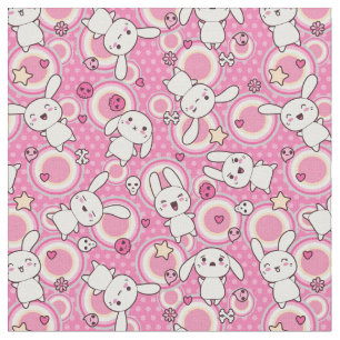 Tissu motif de rose de kawaii
