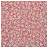 Tissu Motif de Roses Rouges Romantiques (Échantillon)