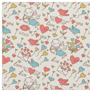 Tissu Motif de Saint-Valentin avec le cupidon