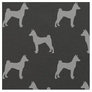Tissu Motif de silhouettes de Basenji