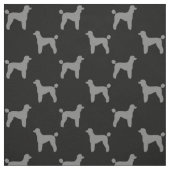 Tissu Motif de silhouettes de caniche standard gris et (Échantillon)