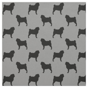 Tissu Motif de silhouettes de carlin