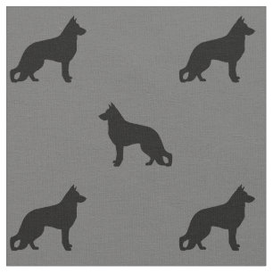 Tissu Motif de silhouettes de chien de berger allemand