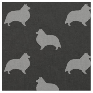 Tissu Motif de silhouettes de chien de berger de
