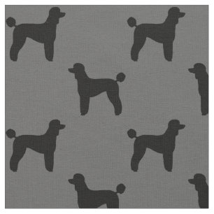 Tissu Motif de silhouettes de chien de caniche standard