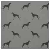 Tissu Motif de silhouettes de chien de lévrier gris et (Échantillon)