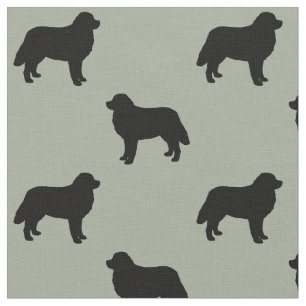 Tissu Motif de silhouettes de chien de montagne de
