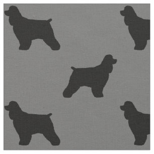 Tissu Motif de silhouettes de cocker