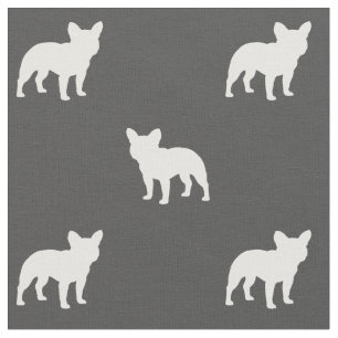 Tissu Motif de silhouettes de Frenchie de bouledogue