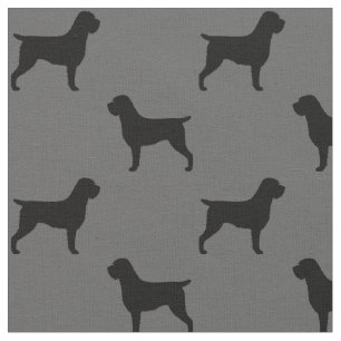 Tissu Motif de silhouettes de griffon de pointage à
