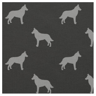 Tissu Motif de silhouettes de Malinois de Belge