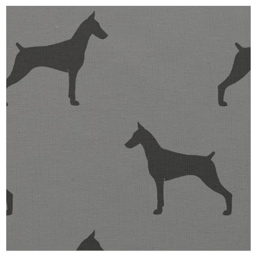 Tissu Motif de silhouettes de Pinscher de dobermann (Fermer)